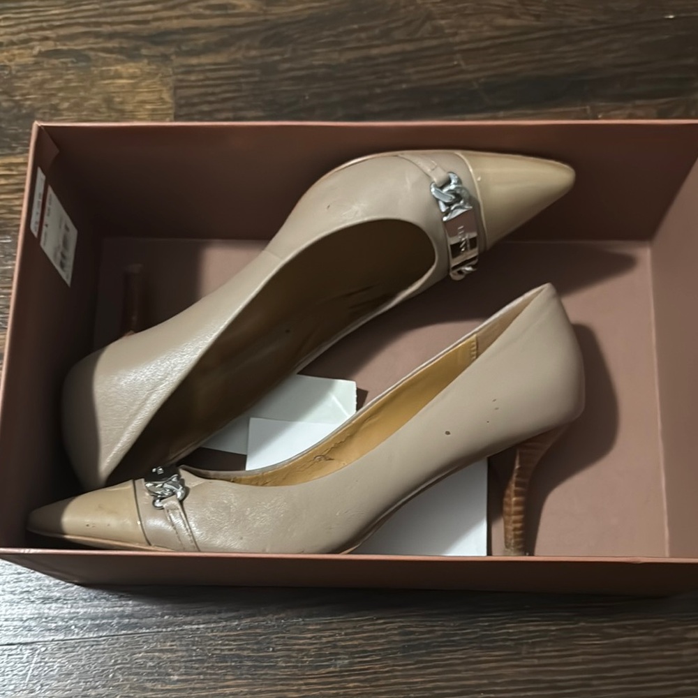 Coach | Cream Crystal Embellished Heels size 8.5